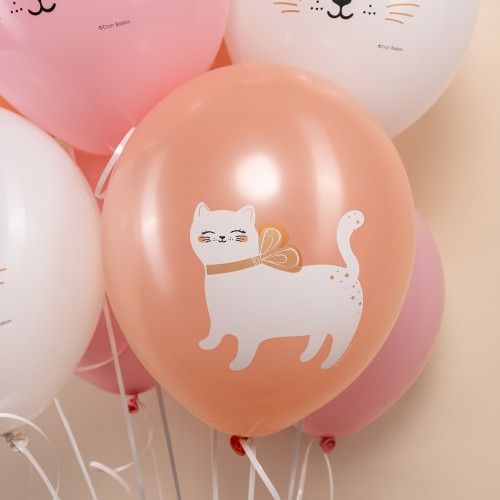 Воздушный шар (12''/30 см) Кошечка с бантом